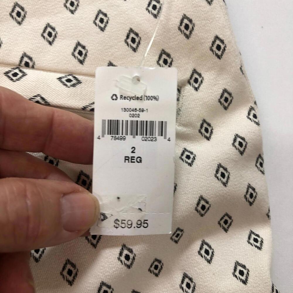 Gap Cream Patterned Women's Pants Mid Rise Skinny Ankle Geometric Pattern [COPY] - Picture 7 of 9
